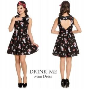 Hell Bunny Drink Me Alice in Wonderland Dress